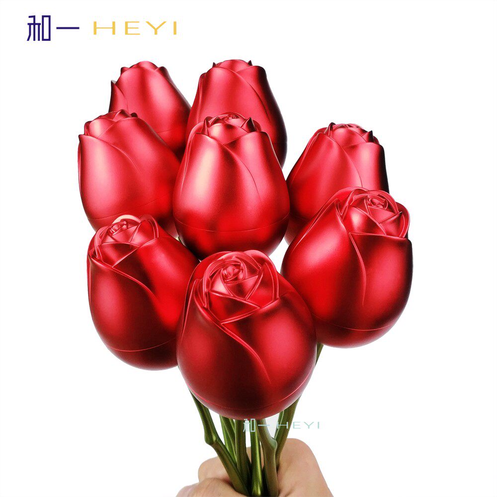 玫瑰玫瑰花花戒指创意金属旋转首饰盒浪漫求婚表白首饰盒