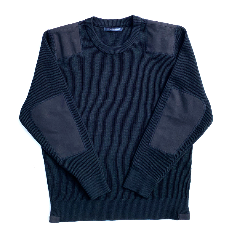 藏青色圆领羊毛衫秋冬季加厚保暖公发纯色针织套头直筒打底毛衣男