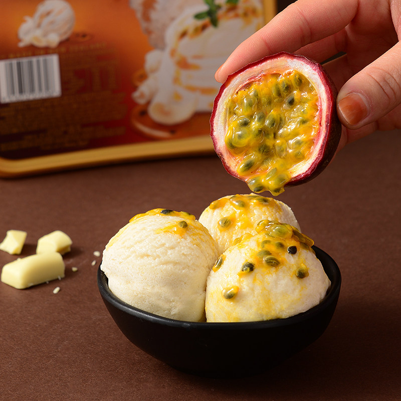 桶装玛琪摩尔新西兰进口百香果酸奶低脂低卡冰淇淋冰淇淋