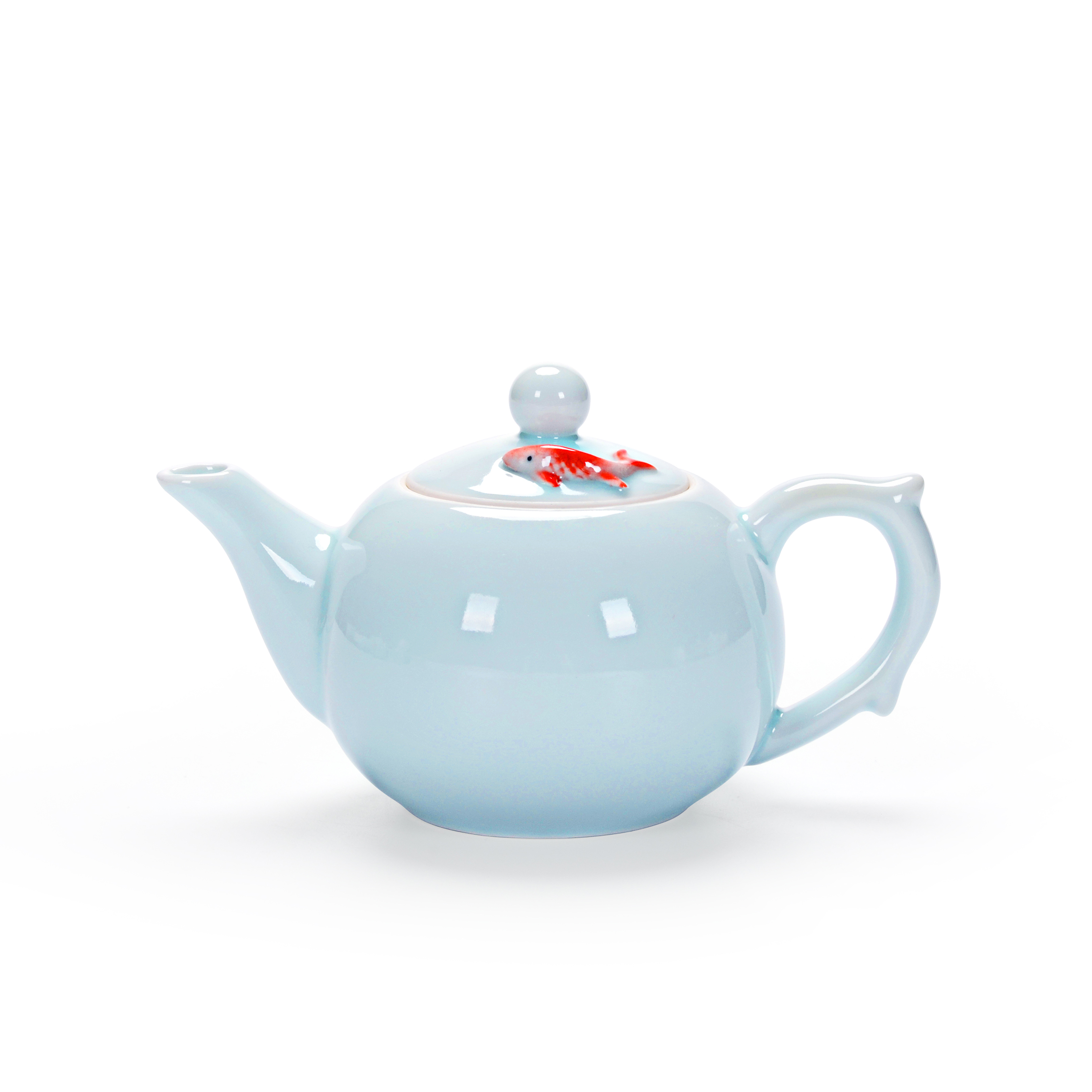 茶壶青瓷小鱼单壶陶瓷功夫功夫茶茶具冲茶创意茶壶