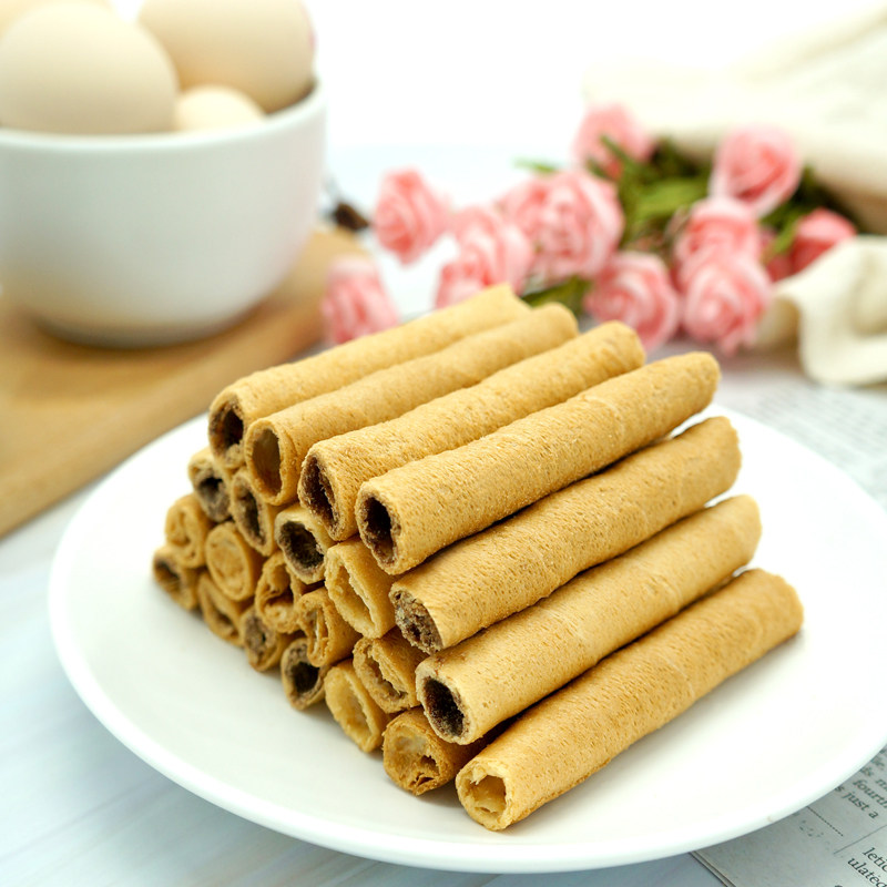 真巧 注芯巧克力鸡蛋卷休闲零食香酥可口早餐饼干糕点多口味选择