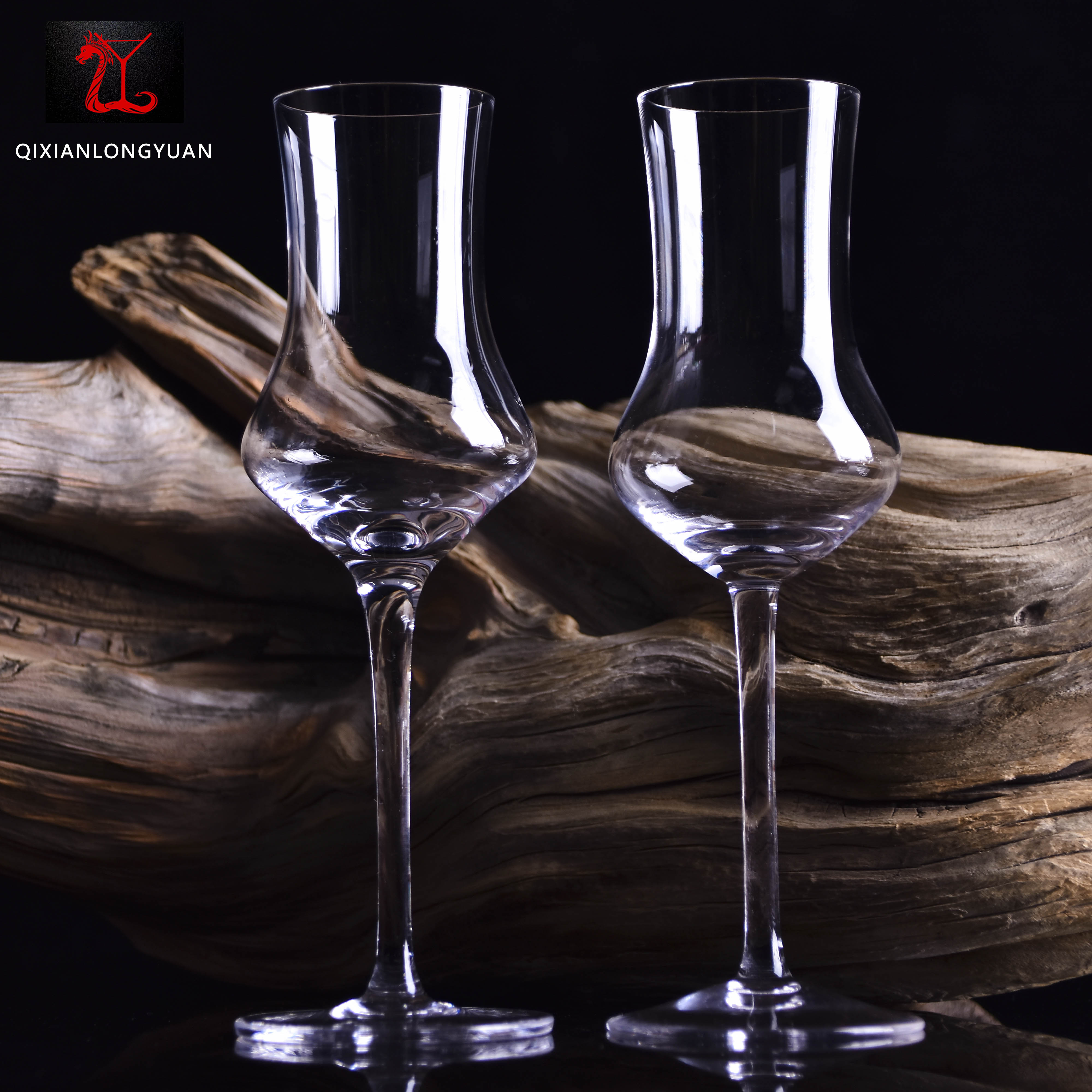 透明精致人工吹制无铅水晶玻璃高脚威士忌品鉴白酒杯