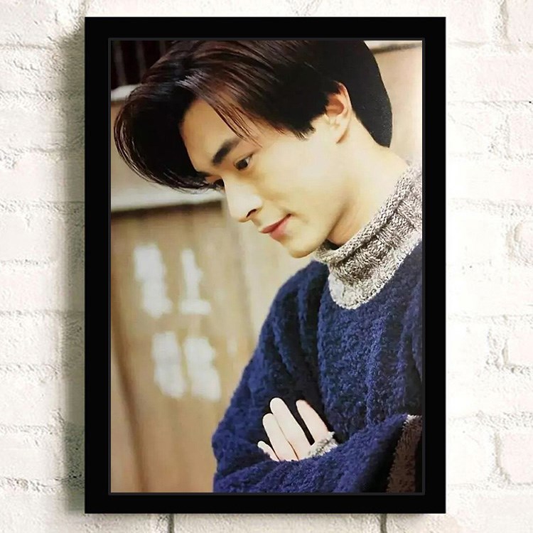 古天乐郭富城黎明港台明星海报80年代旧画相框挂画香港现代装饰画