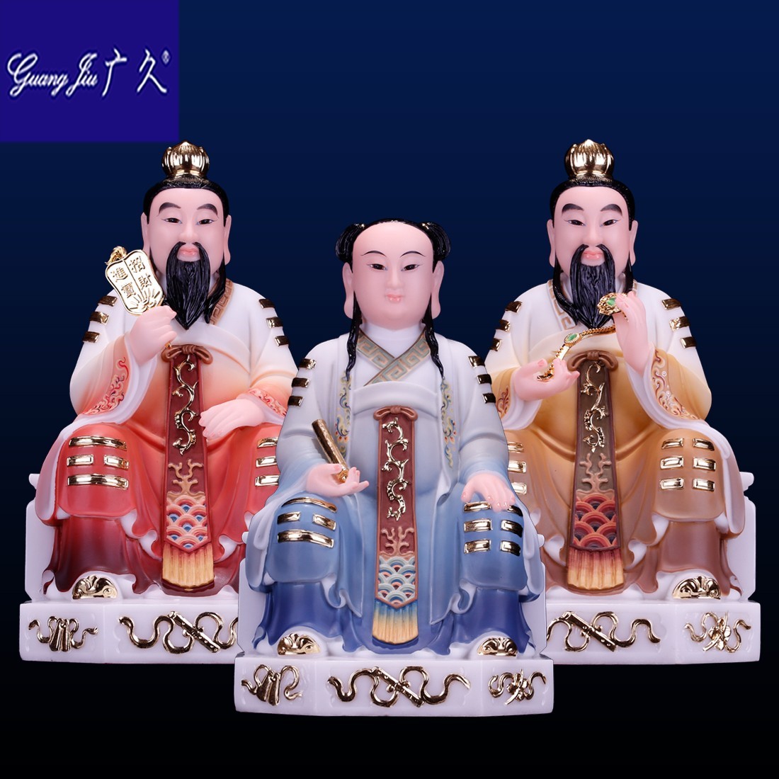 三茅茅山祖师真君神像佛像茅盈茅固茅衷供奉摆件