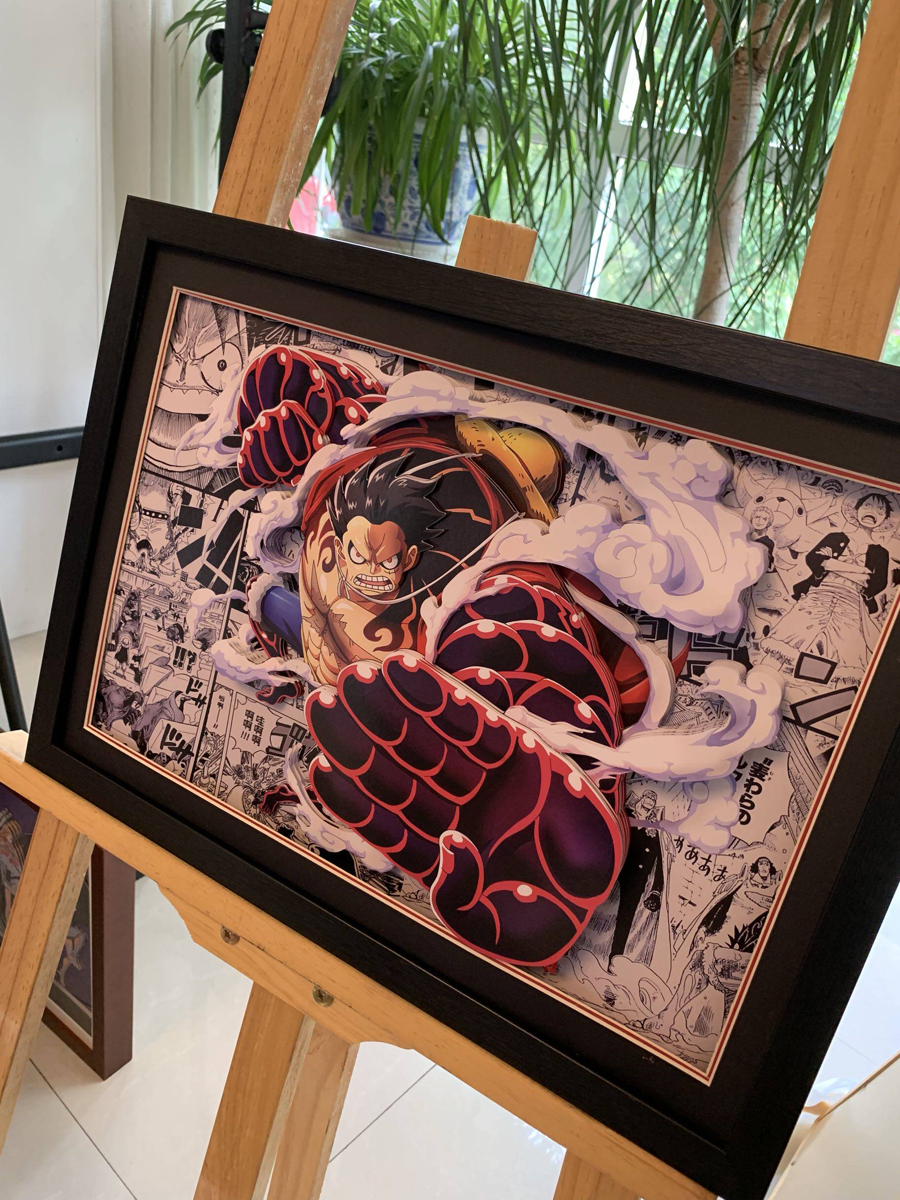 海贼王路飞4档漫画立体画纸艺立体画3d立体画装饰画带框