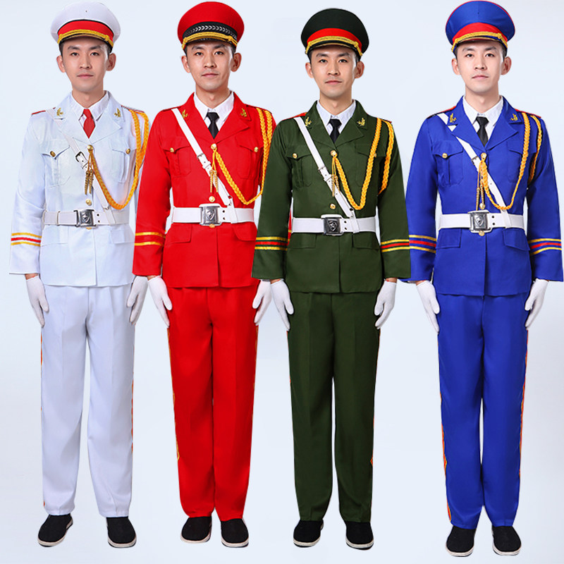 学生升旗旗手服装国旗班仪仗队军装礼服男女军乐队儿童演出服