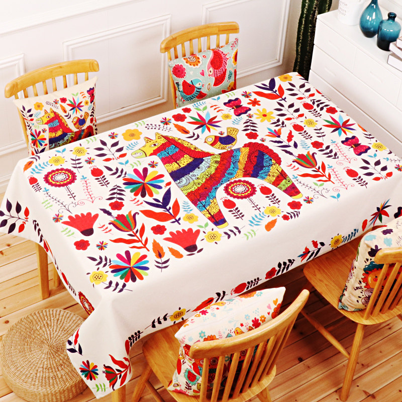 桌布圆桌艺术艺术客客厅漂亮垫布学生长方形幼儿园桌布