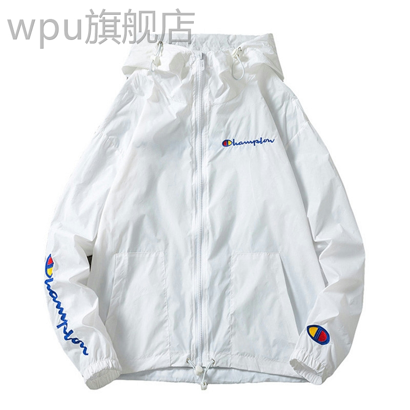 夏季防晒衣情侣装飞行刺绣夹克男女2022新款透气空调衫连帽薄外套