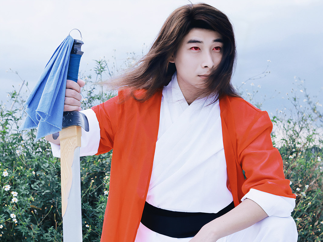 风云雄霸天下红衣聂风古装cosplay男服现货假发雪饮cosplay男装