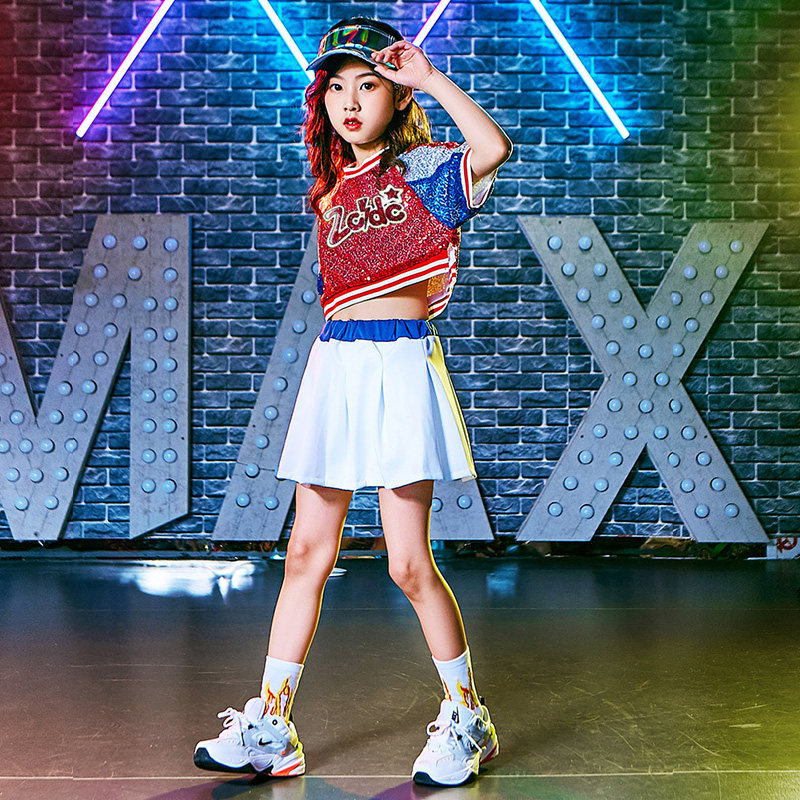 爵士舞服装儿童夏季宽松套装男童嘻哈街舞帅气儿童演出服