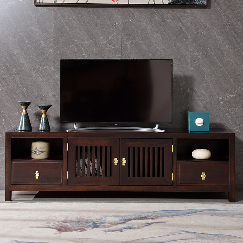 南美组合地柜实木胡桃木金丝客厅中式新中式电视柜电视柜