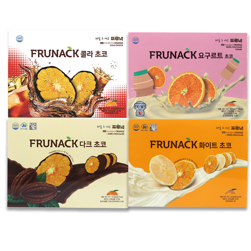 frunack韩国橘子巧克力12袋盒装济州岛网红红代可可巧克力制品