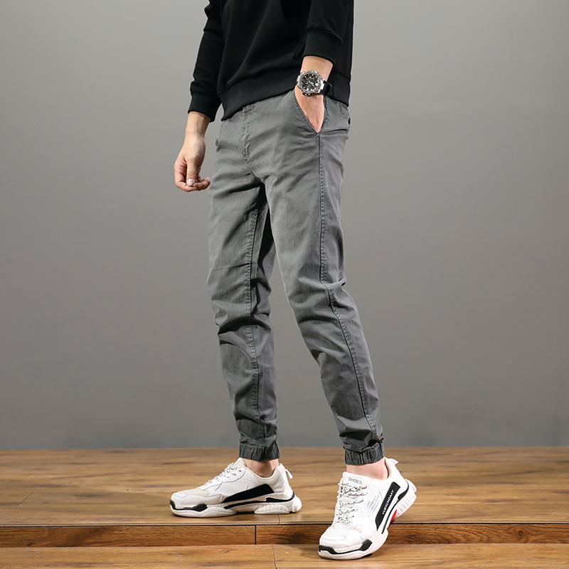 休闲裤男士束脚修身潮流宽松哈伦小脚裤工装裤男ins潮牌百搭长裤