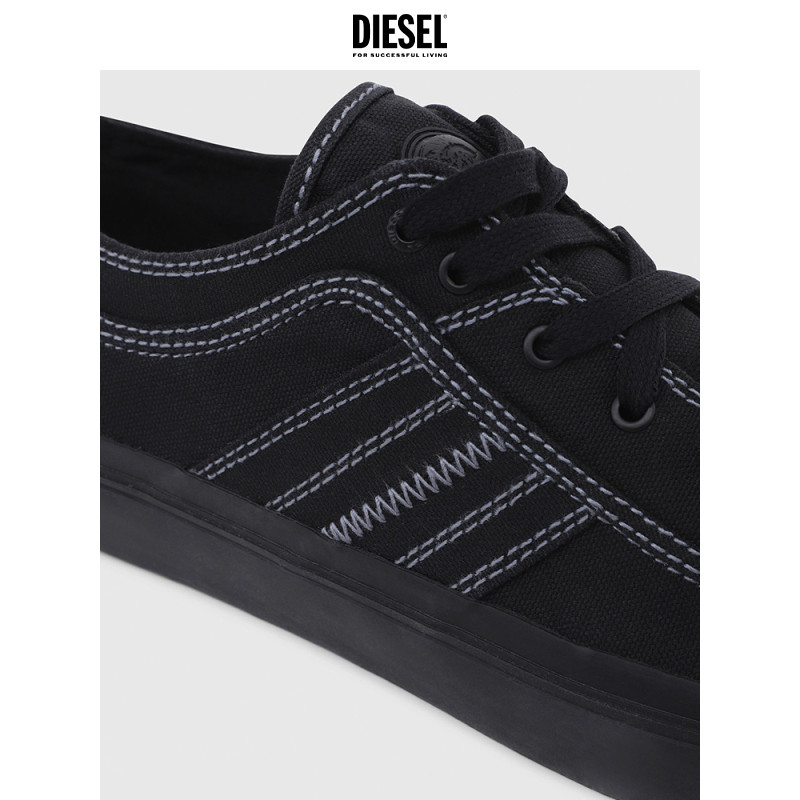 diesel情侣男士时尚莫西干低系带休闲帆布板鞋帆布鞋