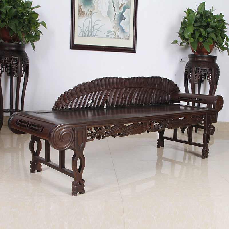 沙发红木家具檀木贵妃椅床实木中式单人床美人卧室贵妃椅