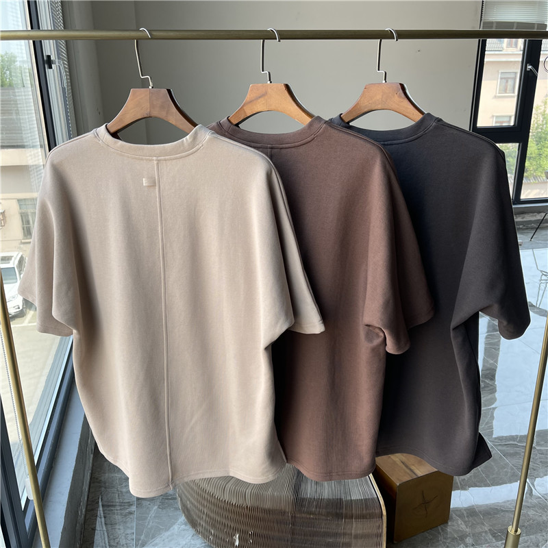 日系资深流水单！340克珠地空气棉！宽松休闲圆领T恤男夏季新款