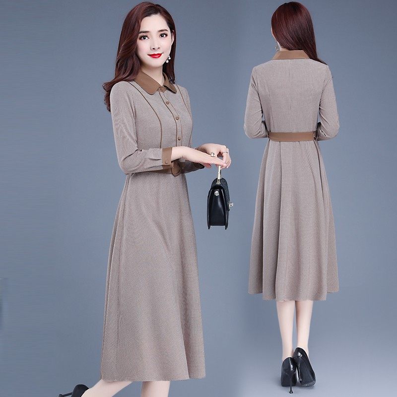 袖恩女装格纹娃娃连衣裙m4xl90155连衣裙