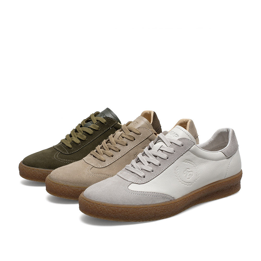 skap圣伽步秋季新款时尚色板系带平底休闲鞋ne0a8805休闲板鞋