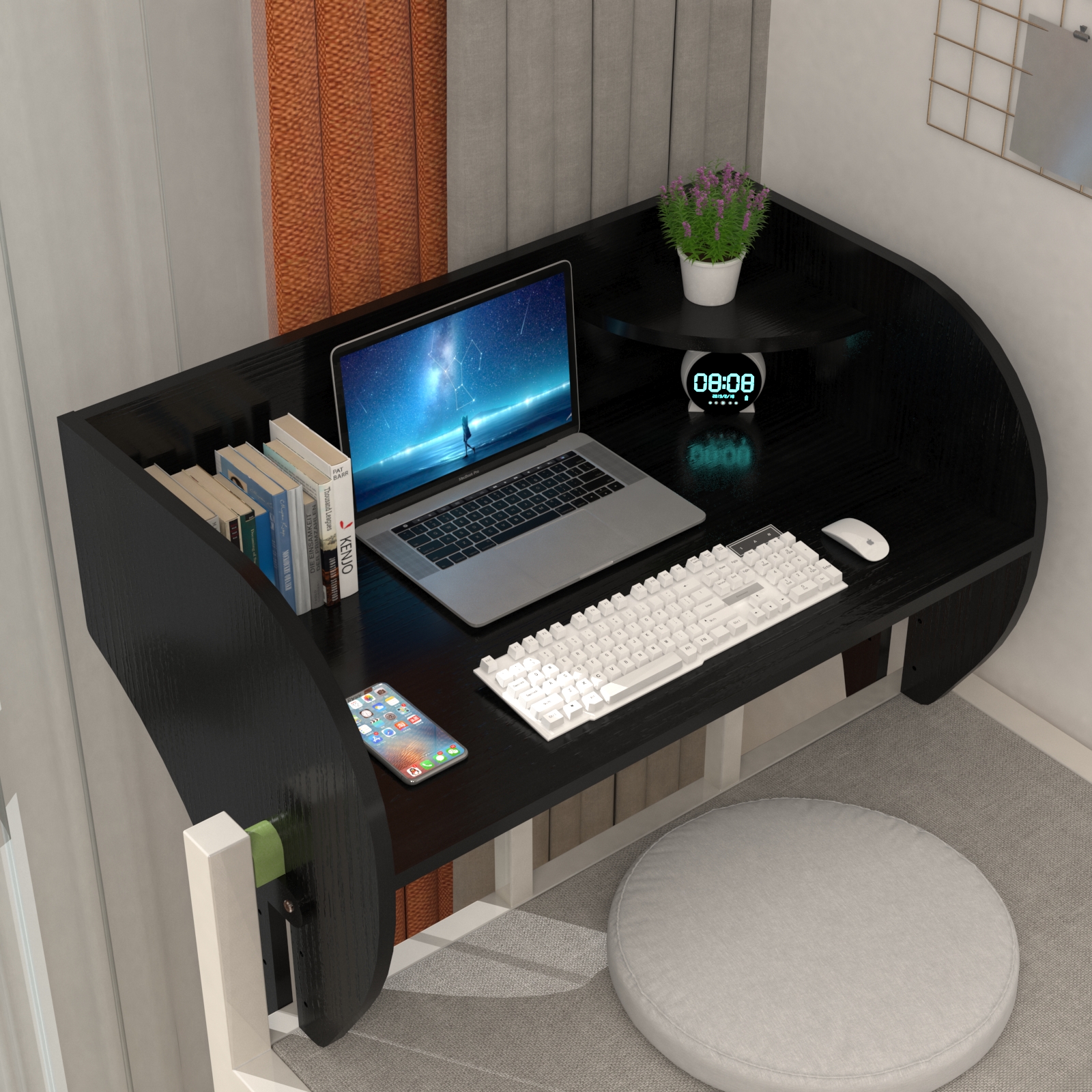 悬空床上宿舍神器上铺笔记本电脑桌子大学生寝室懒人书桌电脑桌