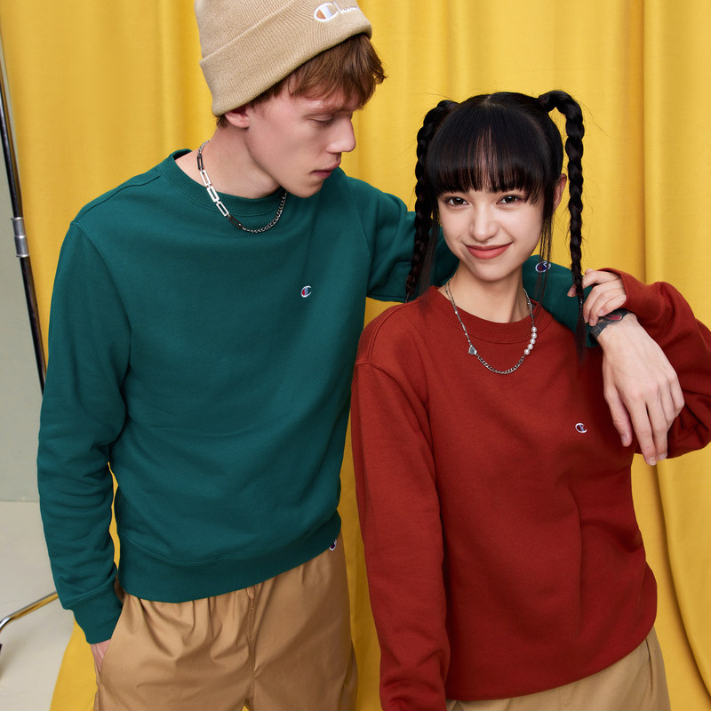 champion冠军卫衣情侣官网春秋春款宽松时尚圆领卫衣