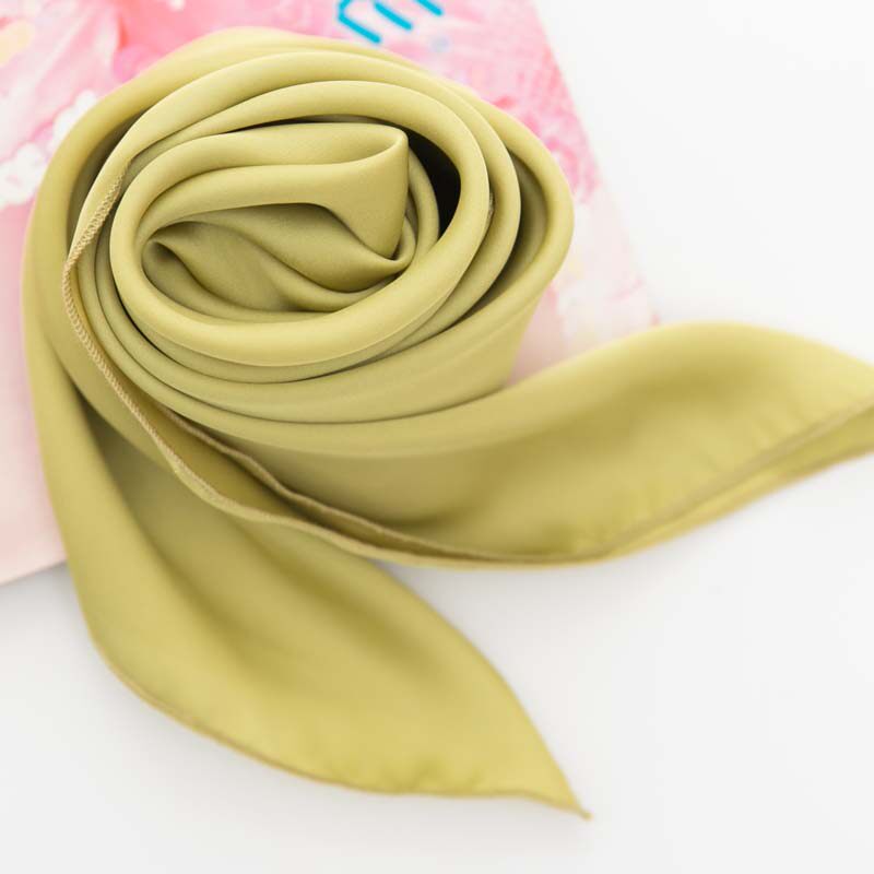 杭州丝绸新款秋冬简约百搭纯色四方围巾装饰纱巾丝巾黑色小方巾女