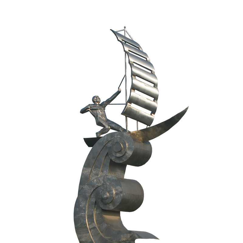 主题户外扬帆起航雕塑定制公园不锈钢创意塑像摆件