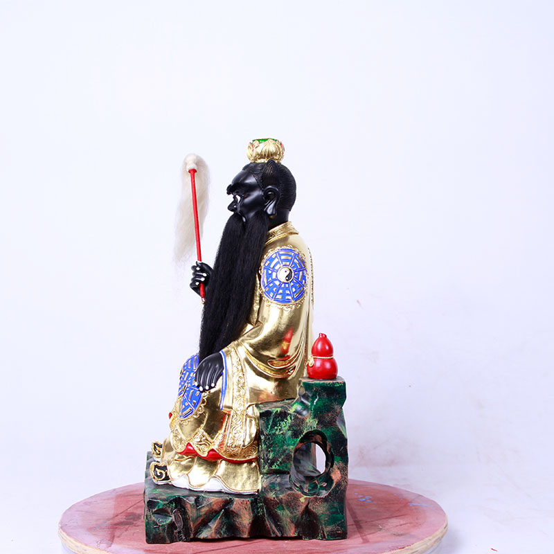 家用香樟木雕贴金金南北斗星君像寺庙像风水保木雕