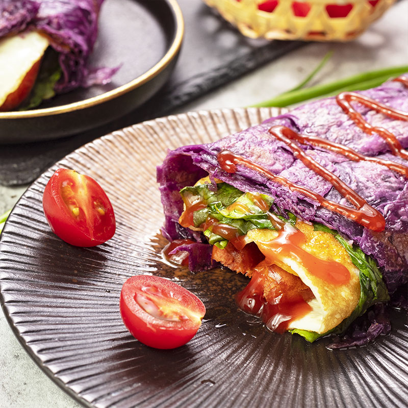 紫薯手抓饼紫薯味家家庭半成品千层面饼台湾早餐家手抓饼