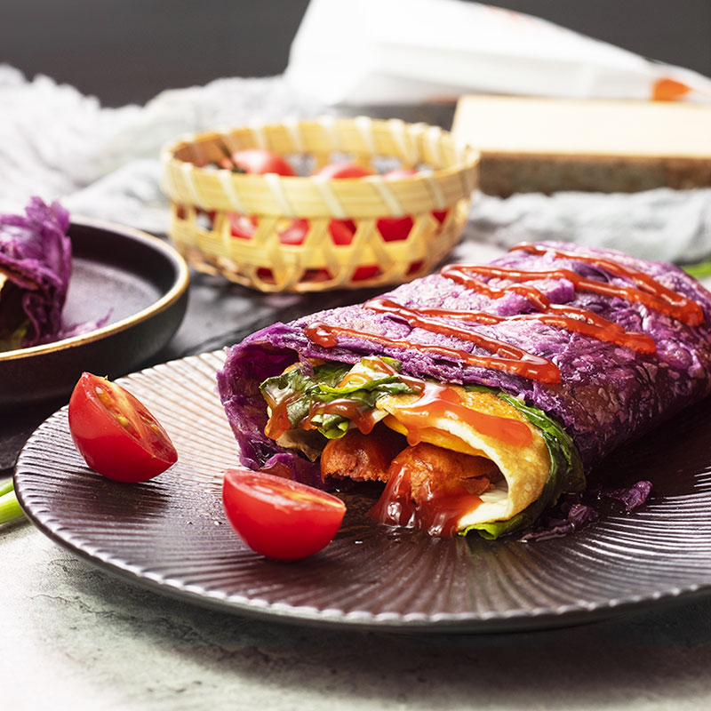 紫薯手抓饼紫薯味家家庭半成品千层面饼台湾早餐家手抓饼