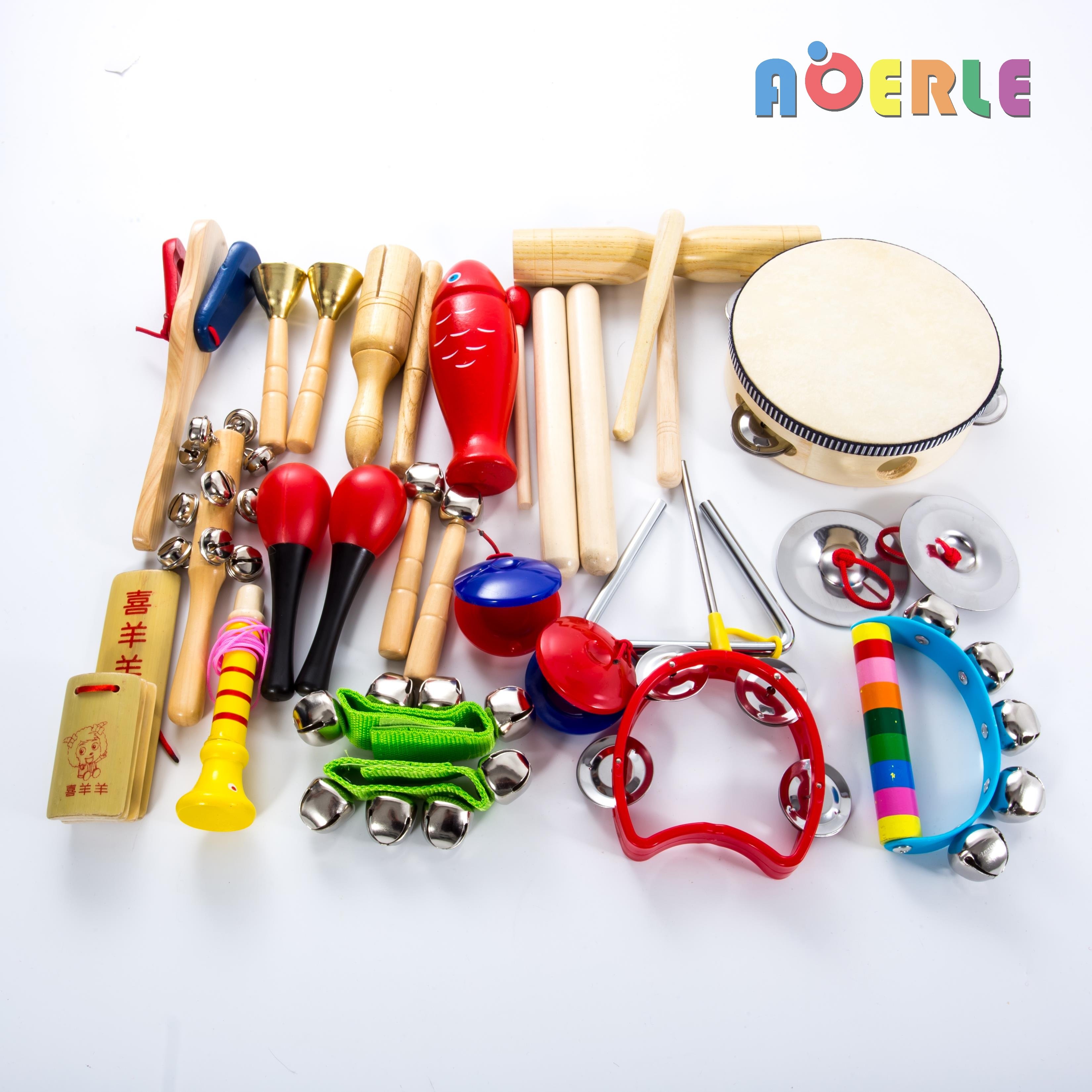 儿童小学音乐课砂锤打击乐组合宝宝早教摇铃乐器套装木制乐器玩具