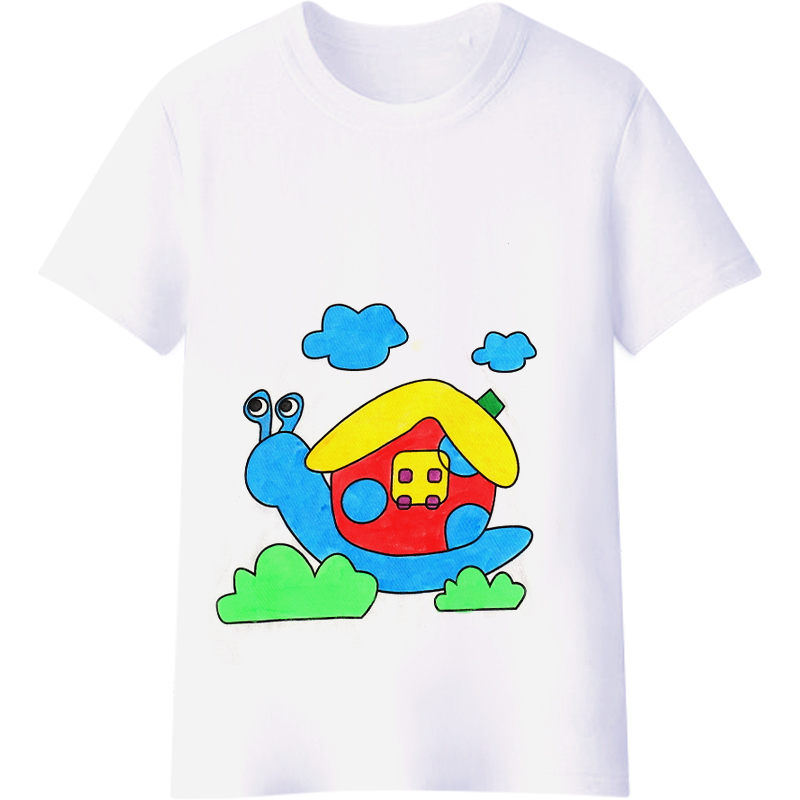 六一儿童节手绘纯棉空白白色短袖恤衫幼儿园手工diyt恤