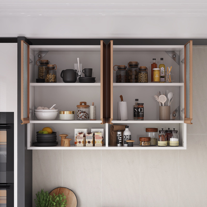 实木厨房吊柜餐厅墙壁壁柜墙上储物柜钢化钢化玻璃吊柜