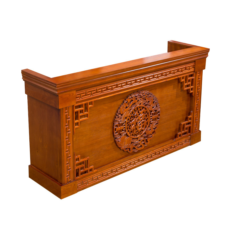 收银台中式吧台店铺小型仿古复古转角前台接待饭店收银台