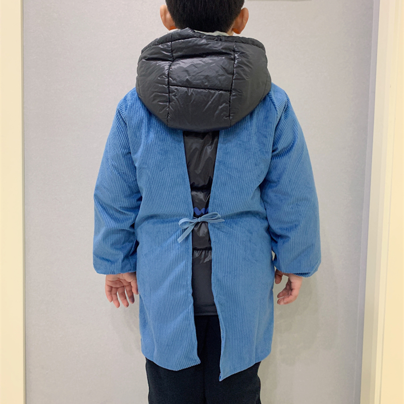儿童羽绒服棉袄罩衣男女宝宝中大冬季中长款防反穿衣
