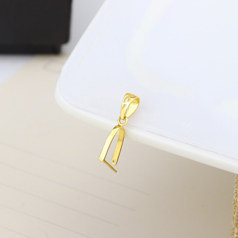 平安扣夹扣18k金加厚扣头特大号镶嵌扣头黄金平安扣彩金吊坠扣头