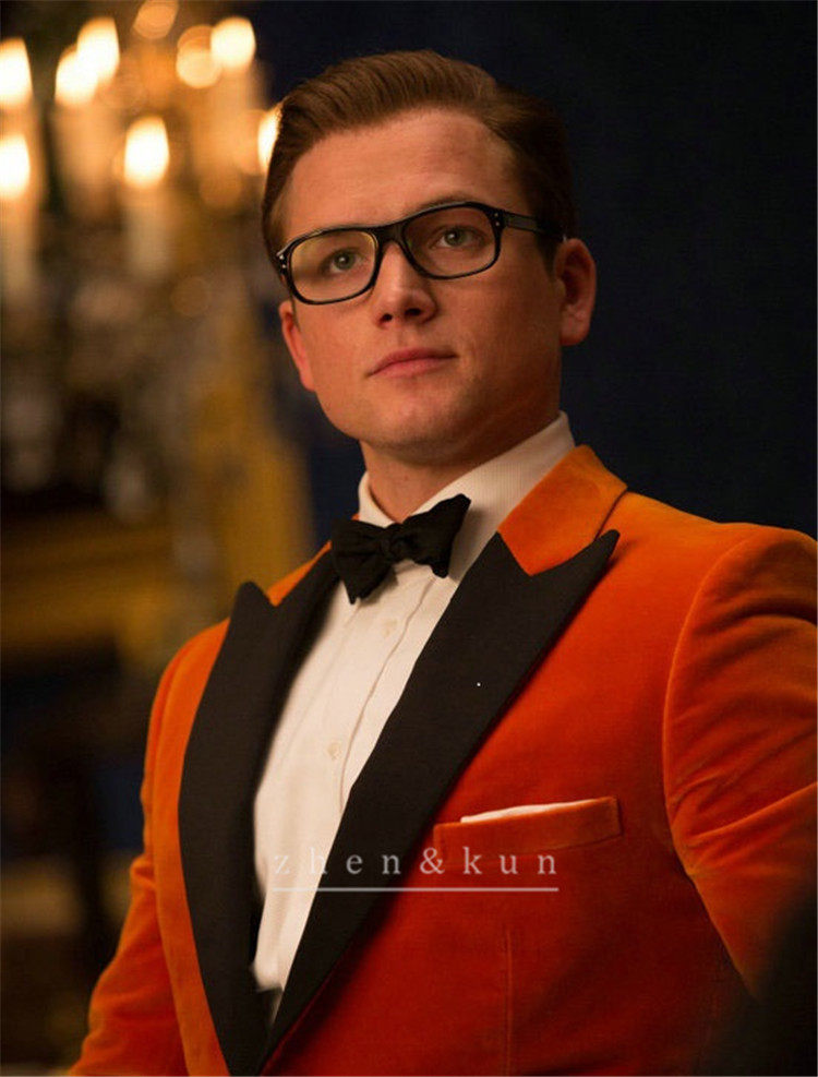 kingman2新品西装单西装宴会平绒西服特工时尚男式西服