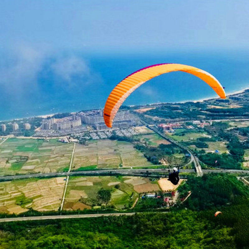 海南三亚水稻国家公园海棠湾动力滑翔伞体验高清境内玩乐套餐