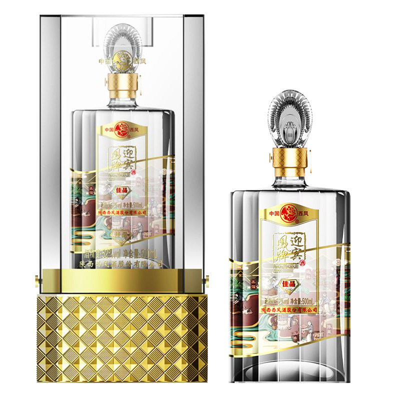 白酒西凤酒风牌迎宾佳品52度浓香香型粮食礼盒白酒