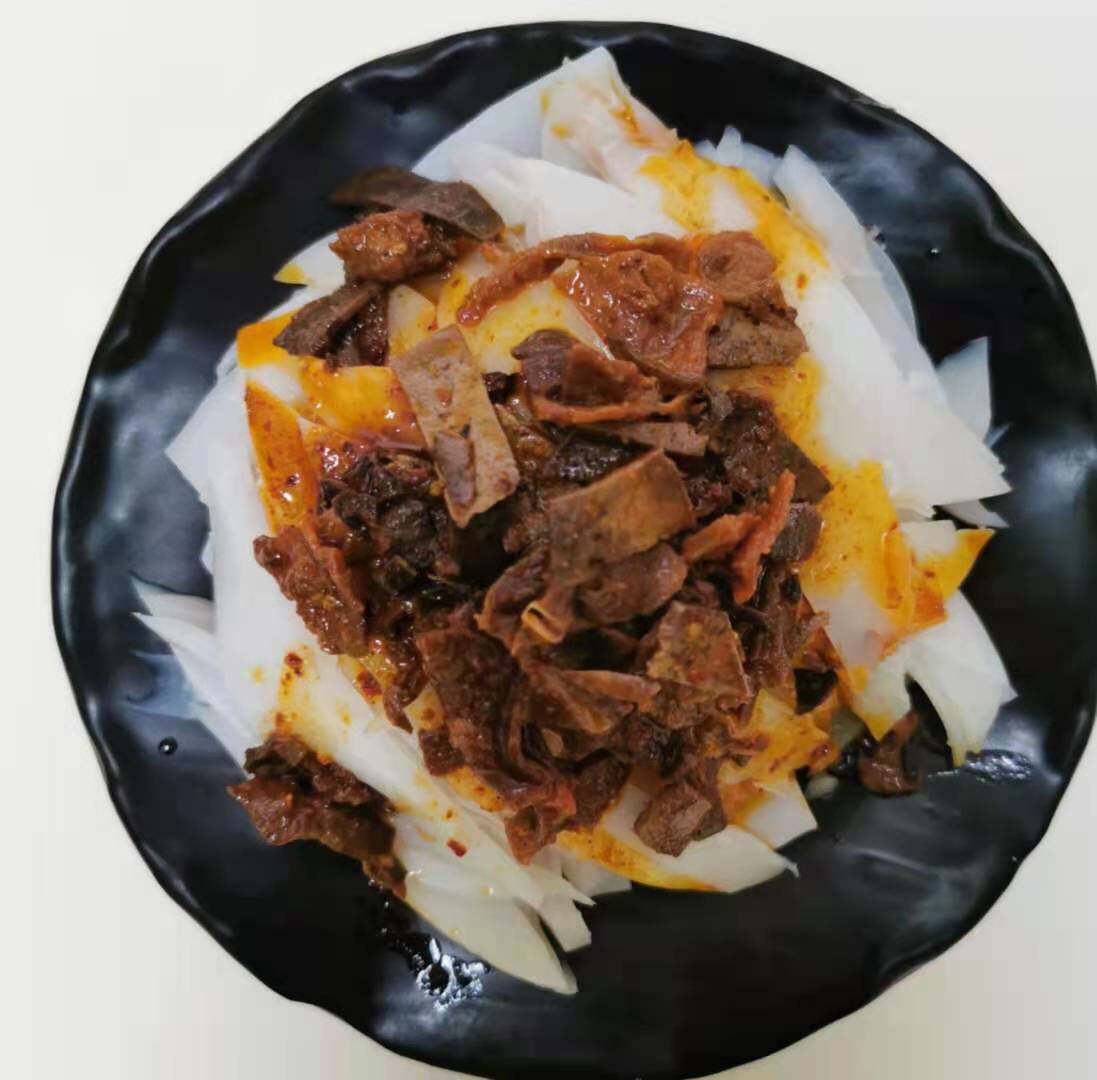 碗托陕北榆林河神庙麻辣猪肝荞麦面碗真空真空包冲泡方便面