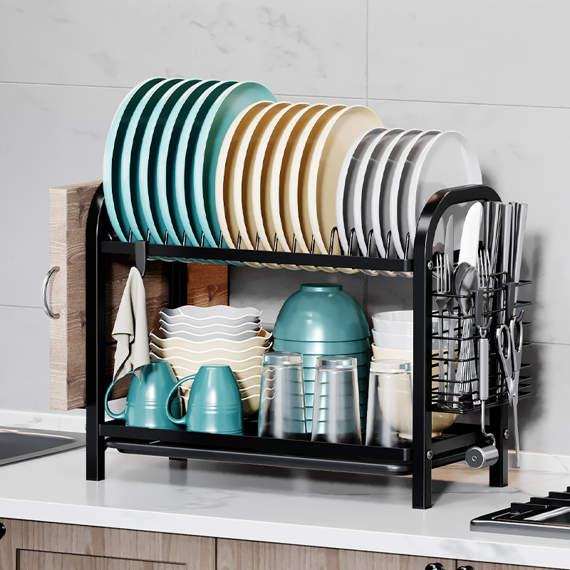 厨房多功能收纳置物架晾放碗架沥水架碗筷收纳盒刀具碗碟架沥碗架