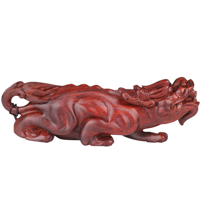 螭虎手把印度小叶紫檀木雕工纯手工雕刻招财木雕