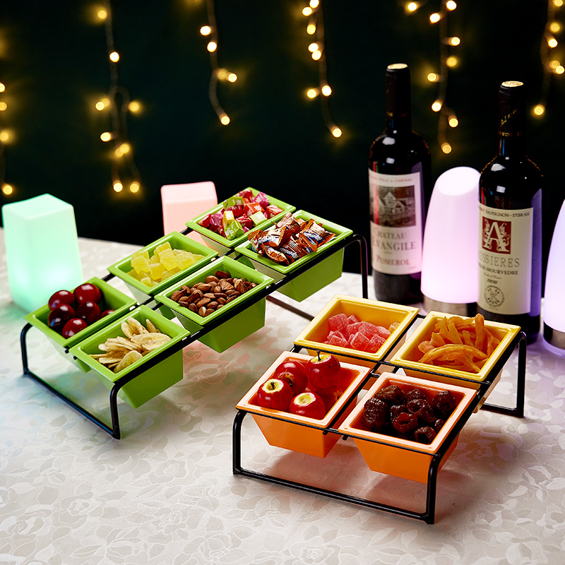 小吃ktv专用零食食水果盘创意四六盘子拼盘果盆