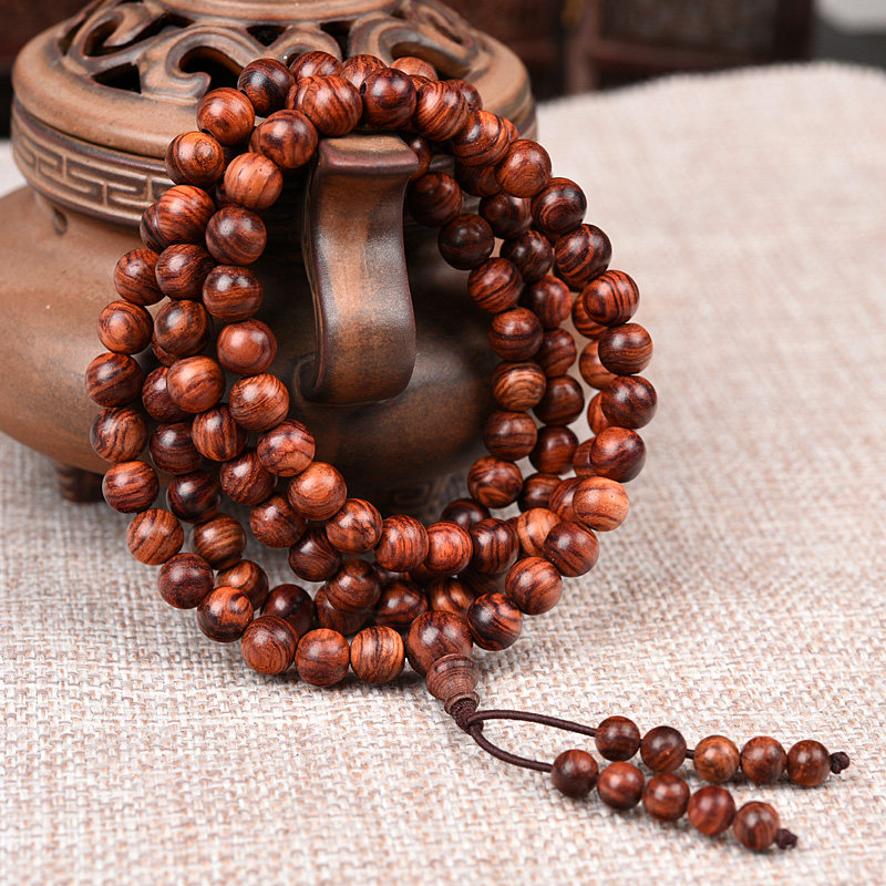 108颗一拍一物佛珠枝木檀香8mm黄檀香降香手串手串