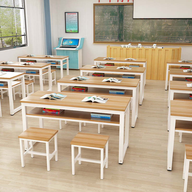 双层学校课桌椅校具学生学习培训中小学辅导双人课桌椅