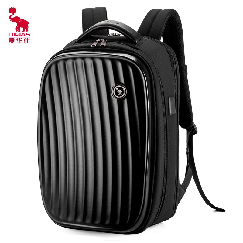 爱华仕双肩包新款大容量商务休闲男士旅行电脑背包双肩背包