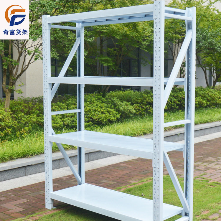 组装轻型中型黑色四层装货物架快递收纳五金仓储货架