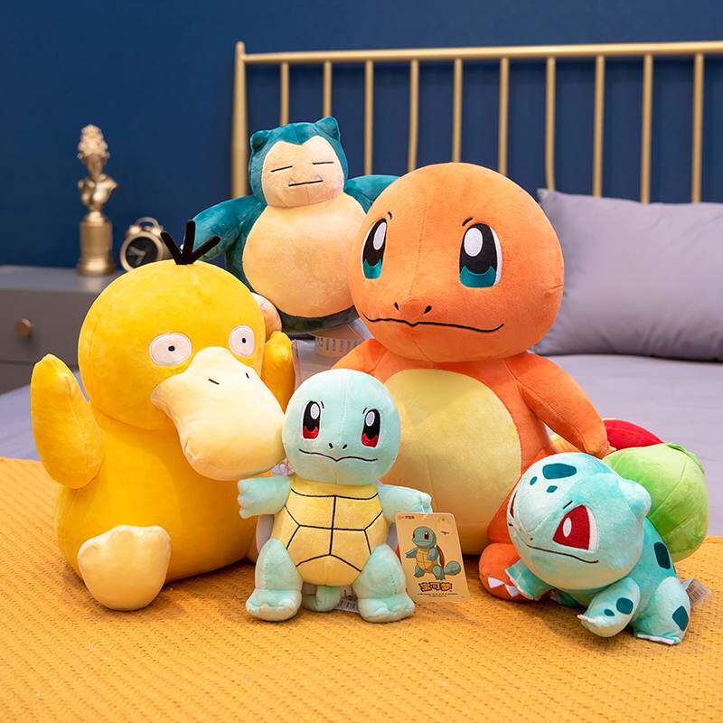 正版精灵宝可梦公仔卡抱比兽杰尼可达玩偶布娃娃毛绒布艺类玩具