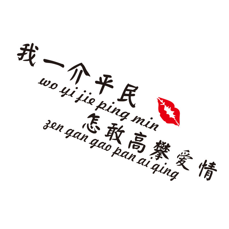 车贴寒江孤影我一一介平民创意文字车身个性汽车装饰贴