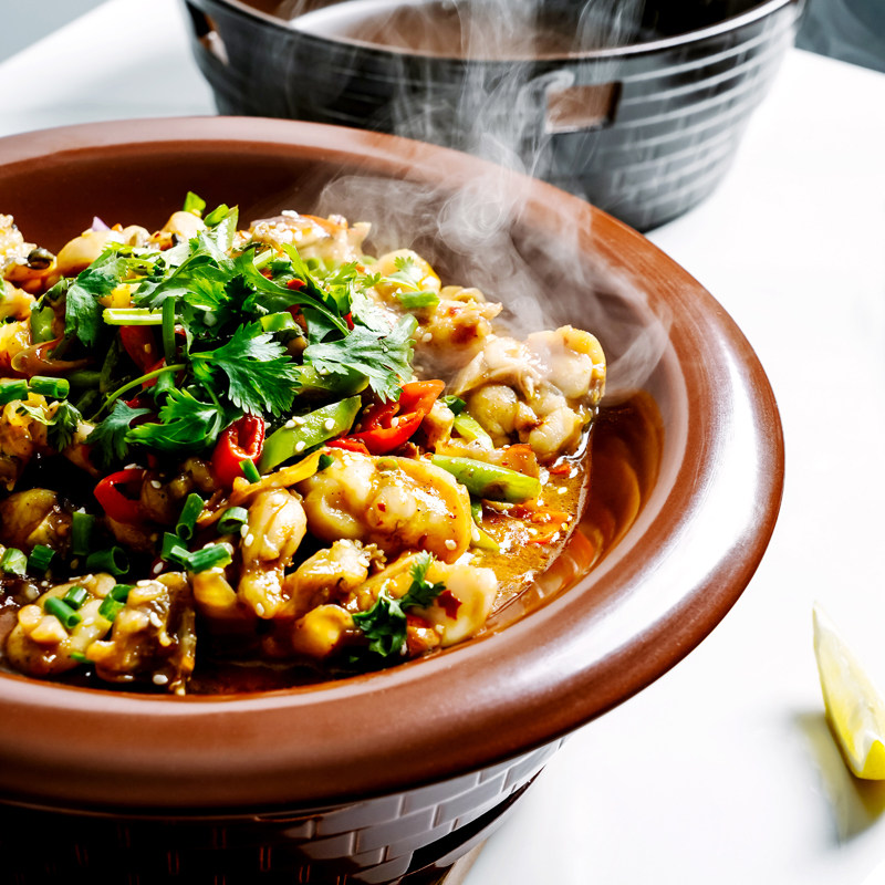 陶瓷小干锅锅家用酒精固体套装酒店餐厅饭店火锅