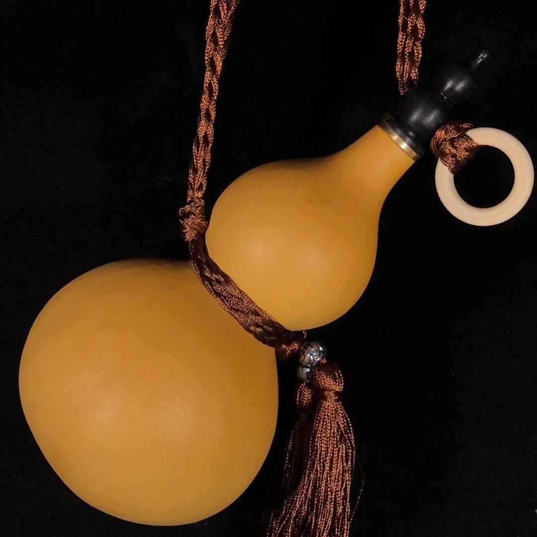 天然酒葫芦风水葫芦装酒挂件摆件铜口塑料塞蜂蜡防渗仿古真葫芦